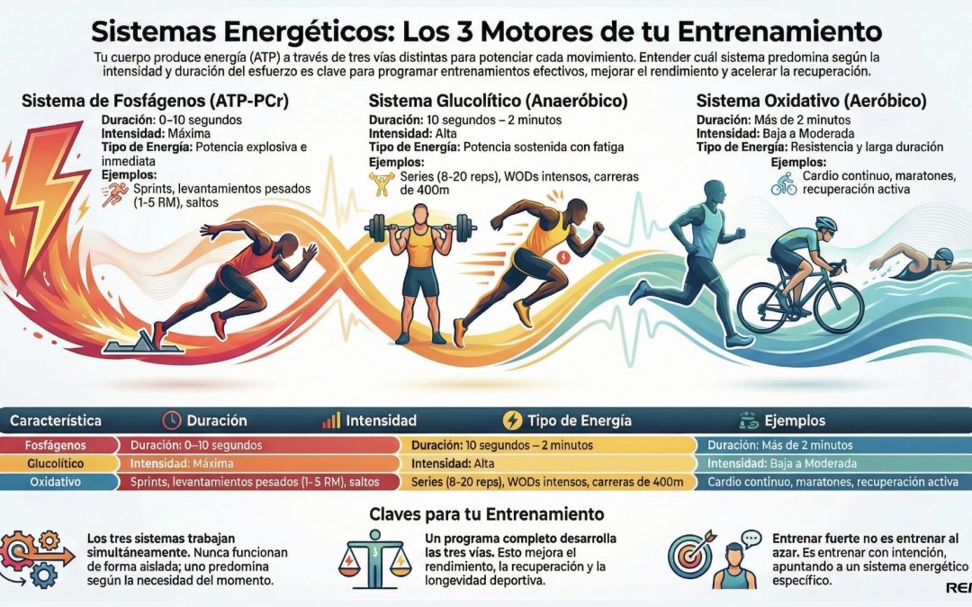 Los 3 sistemas energéticos del cuerpo: cómo producimos energía para entrenar