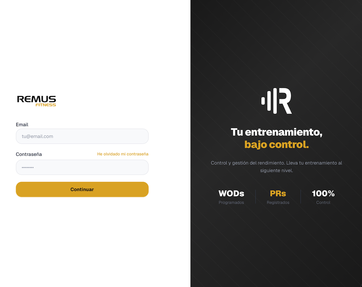 App Remus Fitness App de Remus Fitness para reservar clases y seguir tu progreso